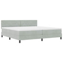 vidaXL Boxrugós ágy matracmal Világosszürke 200 x 200 cm Bársony