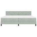 vidaXL Boxrugós ágy matracmal Világosszürke 200 x 200 cm Bársony