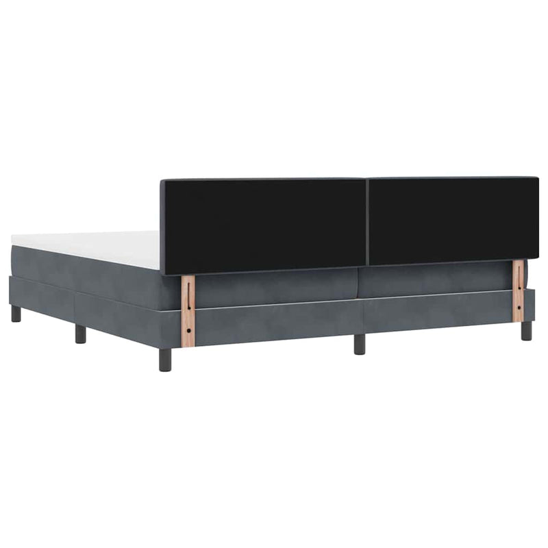 vidaXL Rugós ágy matraccal matracmal Sötétszürke 200 x 200 cm szövet