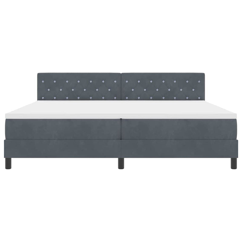 vidaXL Rugós ágy matraccal matracmal Sötétszürke 200 x 200 cm szövet