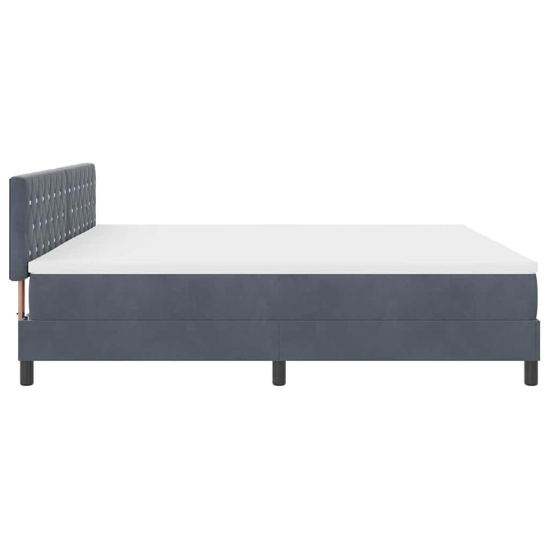 vidaXL Rugós ágy matraccal matracmal Sötétszürke 200 x 200 cm szövet