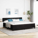 vidaXL Boxrugós ágy matracmal fejtámlával Fekete 200 x 200 cm Bársony