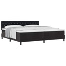 vidaXL Boxrugós ágy matracmal fejtámlával Fekete 200 x 200 cm Bársony