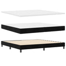 vidaXL Boxrugós ágy matracmal fejtámlával Fekete 200 x 200 cm Bársony