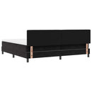 vidaXL Boxrugós ágy matracmal fejtámlával Fekete 200 x 200 cm Bársony