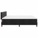 vidaXL Boxrugós ágy matracmal fejtámlával Fekete 200 x 200 cm Bársony