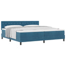 vidaXL Boxrugós ágy matracmal Sötét kék 200 x 200 cm Bársony