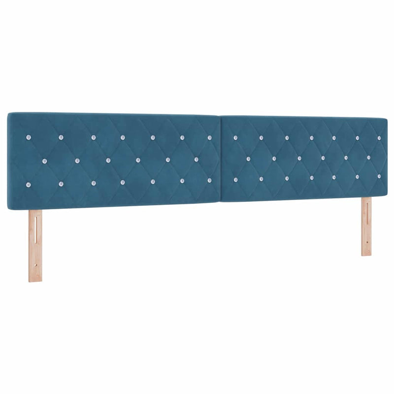 vidaXL Rugós ágy matraccal matracmal Sötétkék 200 x 200 cm szövet