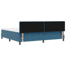 vidaXL Boxrugós ágy matracmal Sötét kék 200 x 200 cm Bársony