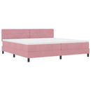 vidaXL Boxrugós ágy matracmal Rózsaszín 200 x 200 cm Bársony