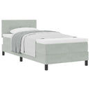 vidaXL Boxrugós ágy fejtámlával Világosszürke 80 x 200 cm Bársony
