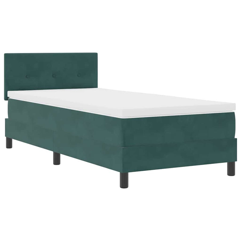 vidaXL Rugós ágy matraccal matracmal Sötétzöld 80 x 200 cm szövet