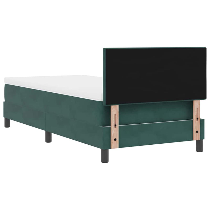 vidaXL Rugós ágy matraccal matracmal Sötétzöld 80 x 200 cm szövet