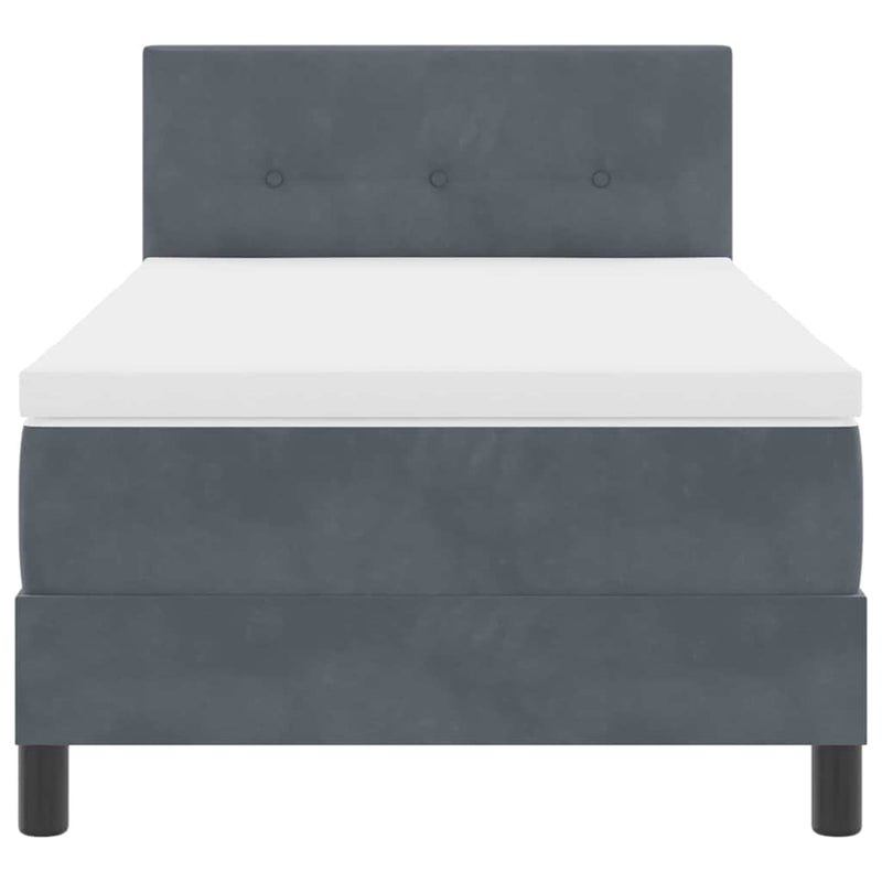 vidaXL Rugós ágy matraccal matracmal Sötétszürke 90 x 190 cm szövet