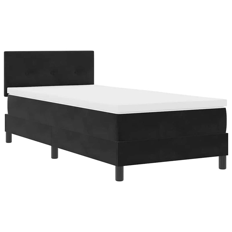 vidaXL Rugós ágy matraccal matracmal Fekete 90 x 190 cm szövet