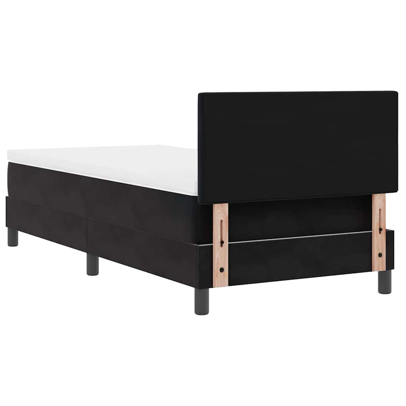 vidaXL Rugós ágy matraccal matracmal Fekete 90 x 190 cm szövet