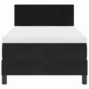 vidaXL Boxrugós ágy matracmal fejtámlával Fekete 90 x 190 cm Bársony