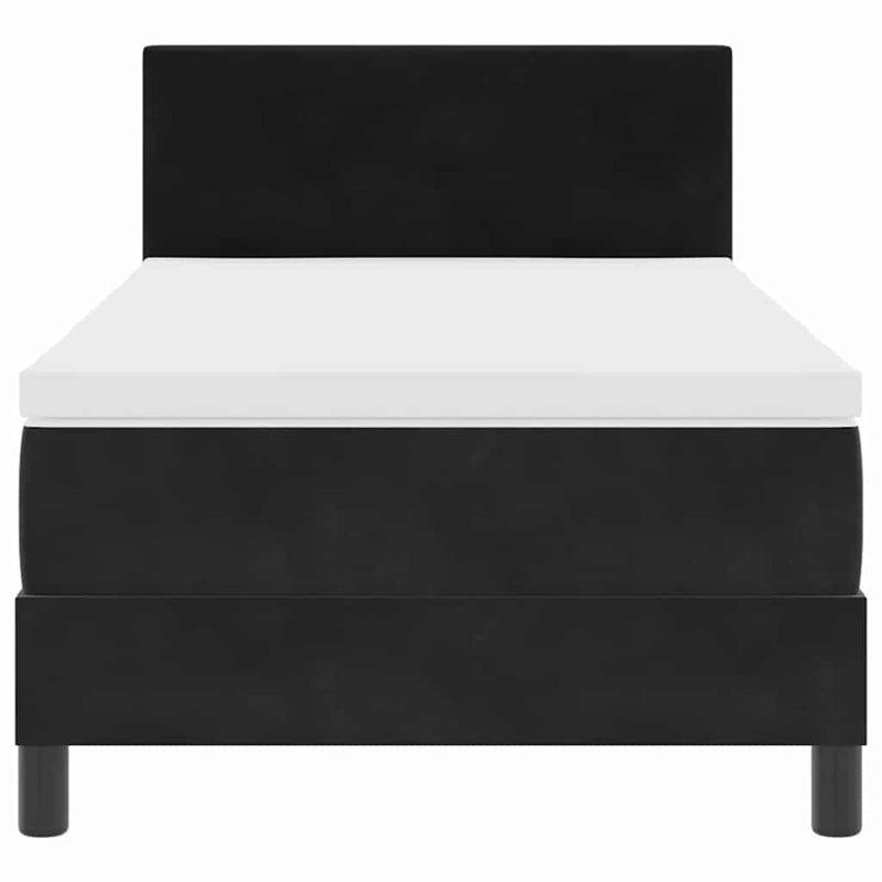vidaXL Rugós ágy matraccal matracmal Fekete 90 x 190 cm szövet