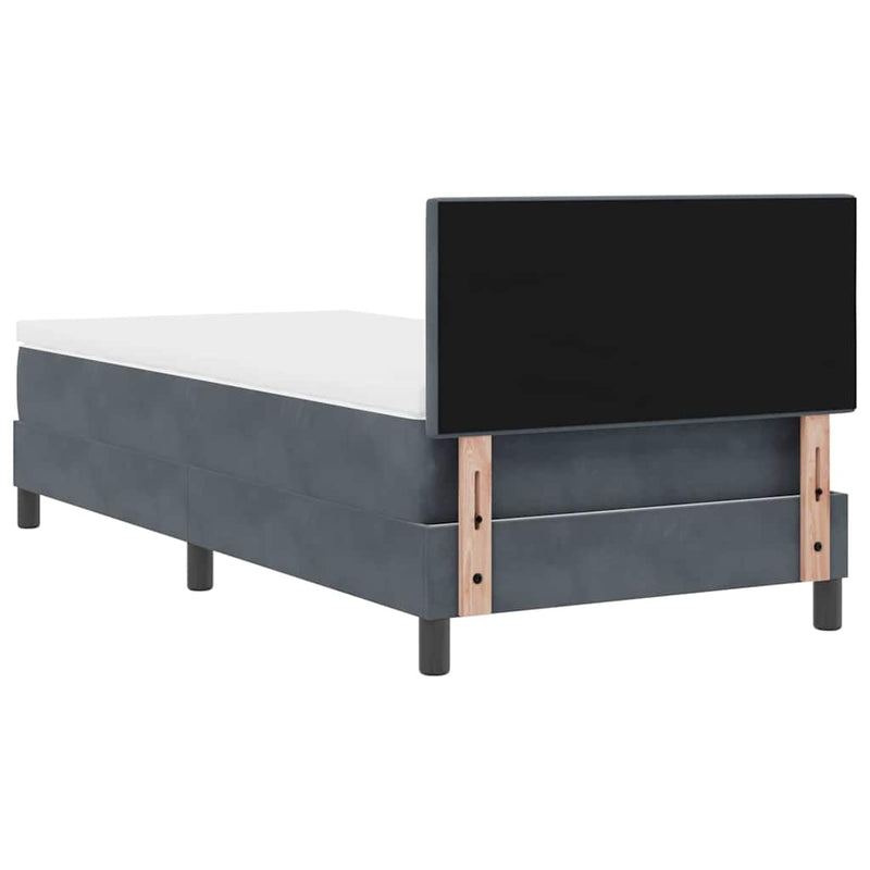 vidaXL Rugós ágy matraccal matracmal Sötétszürke 90 x 200 cm szövet