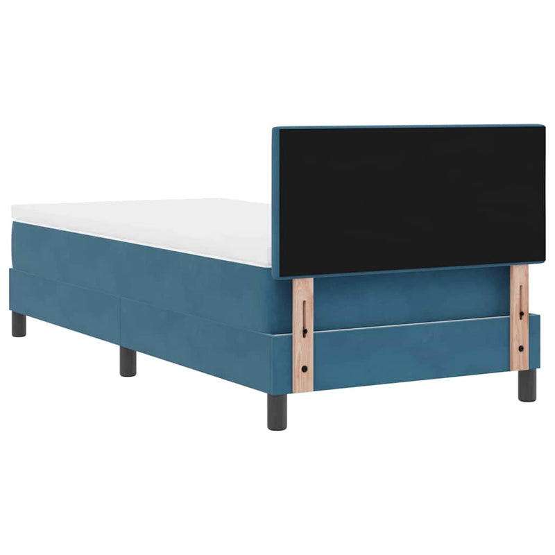 vidaXL Rugós ágy matraccal matracmal Sötétkék 100 x 200 cm szövet