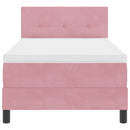 vidaXL Boxrugós ágy matracmal Rózsaszín 100 x 200 cm Bársony