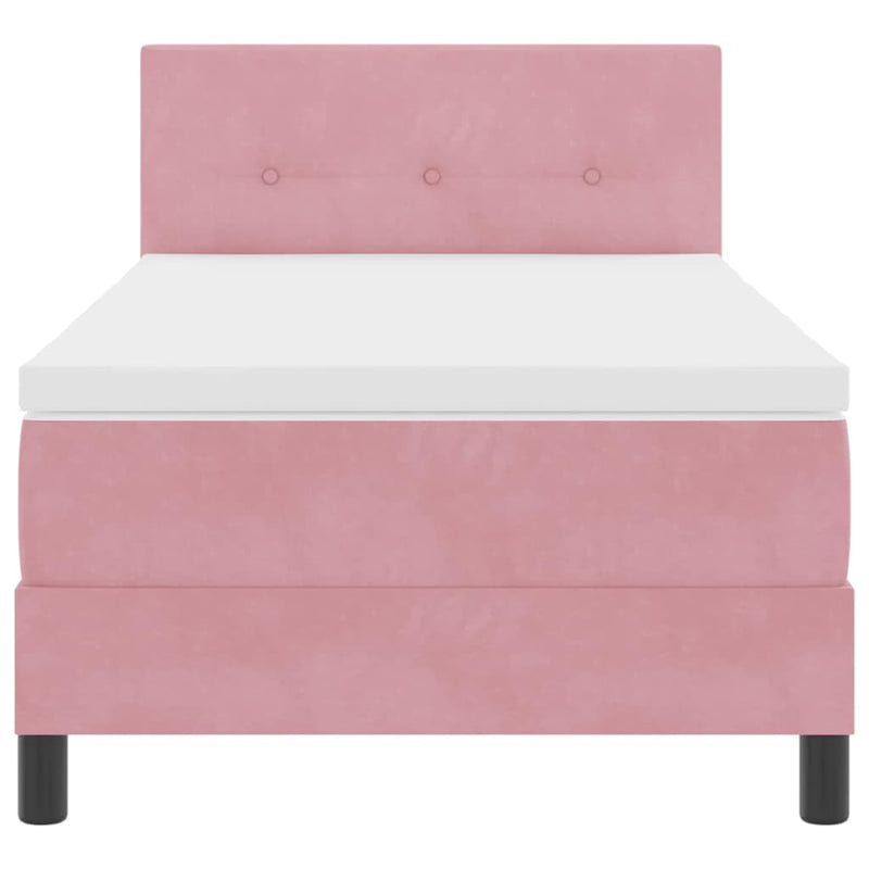 vidaXL Boxrugós ágy matracmal Rózsaszín 100 x 200 cm Bársony