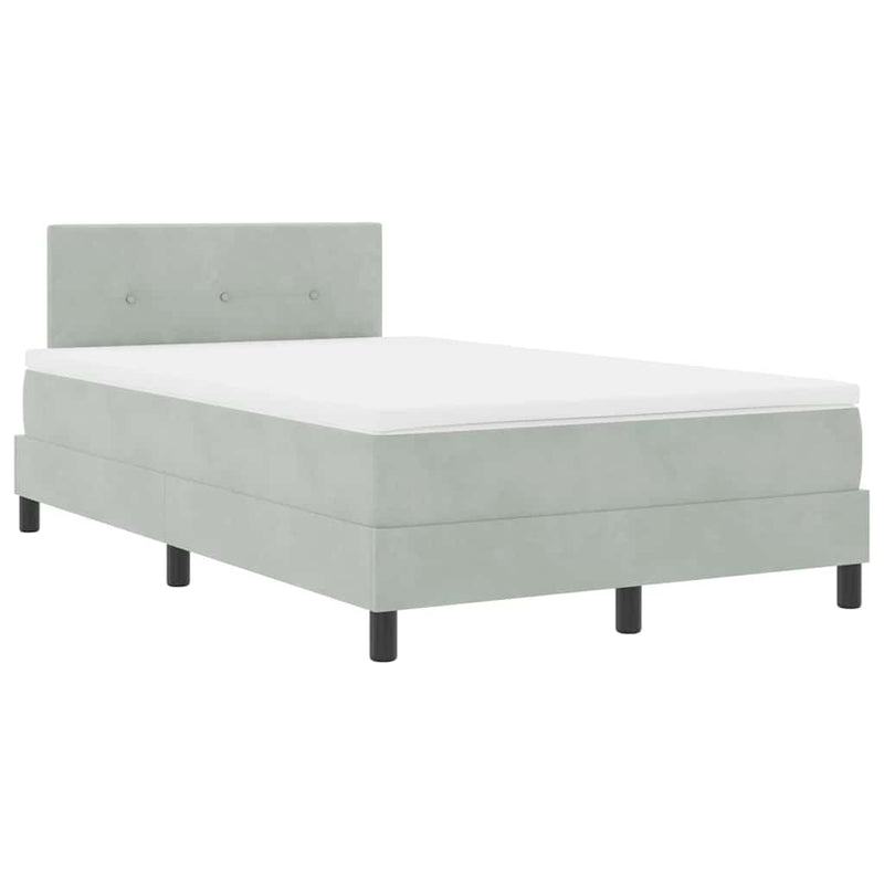 vidaXL Rugós ágy matraccal matracmal Világosszürke 120 x 190 cm szövet