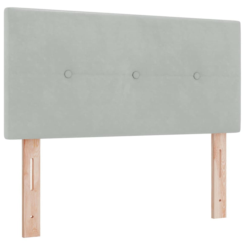 vidaXL Rugós ágy matraccal matracmal Világosszürke 120 x 190 cm szövet