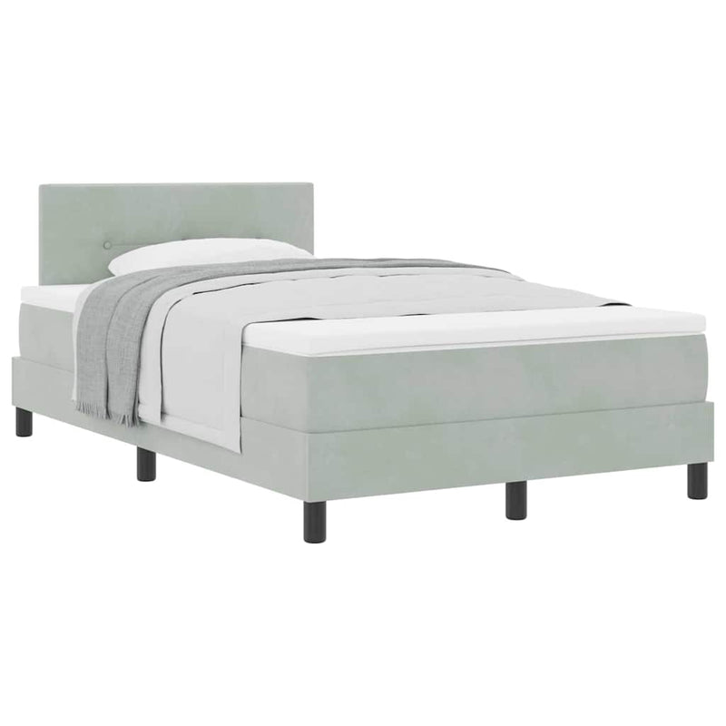 vidaXL Rugós ágy matraccal matracmal Világosszürke 120 x 190 cm szövet