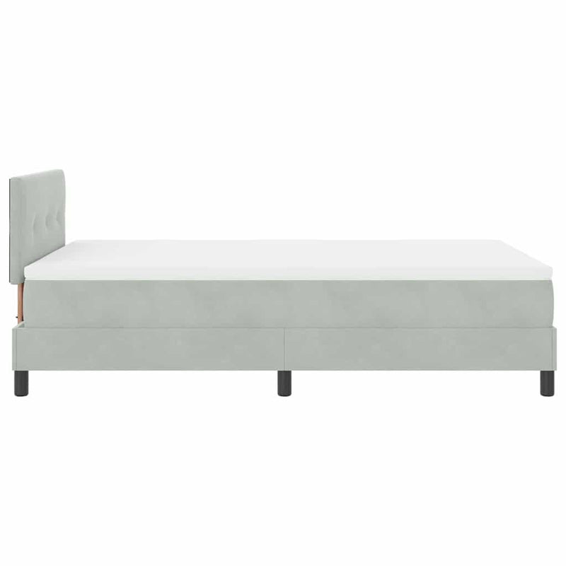 vidaXL Rugós ágy matraccal matracmal Világosszürke 120 x 190 cm szövet