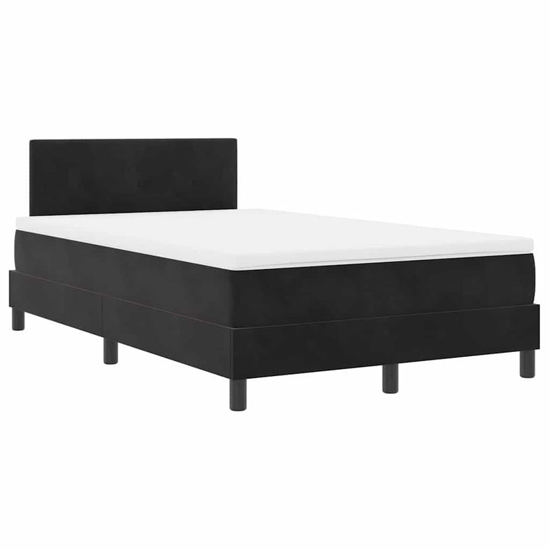 vidaXL Rugós ágy matraccal matracmal Fekete 120 x 190 cm szövet