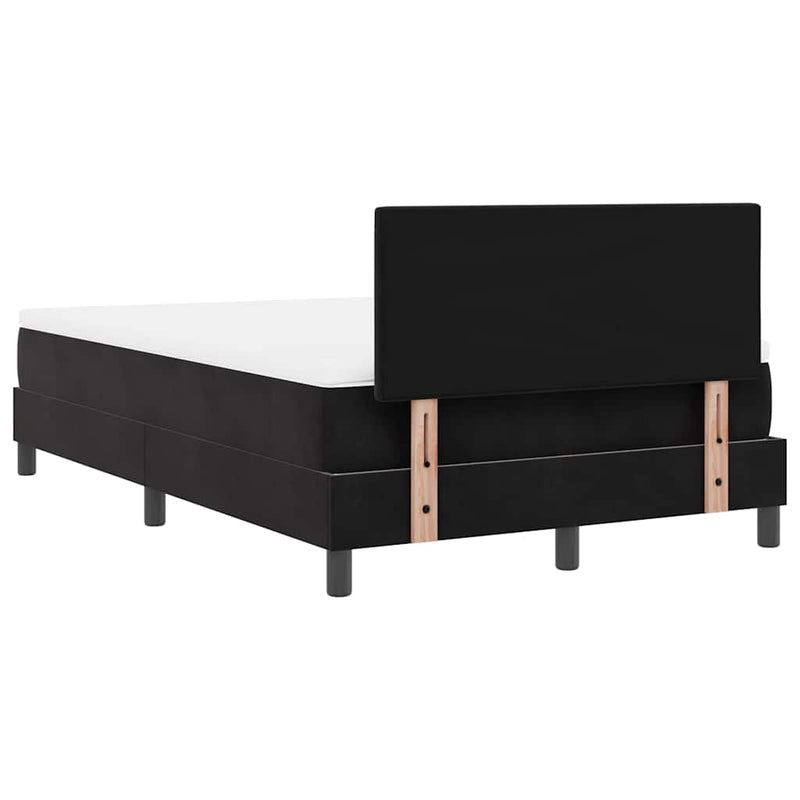 vidaXL Rugós ágy matraccal matracmal Fekete 120 x 190 cm szövet
