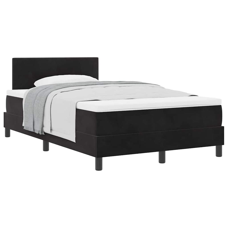 vidaXL Rugós ágy matraccal matracmal Fekete 120 x 190 cm szövet