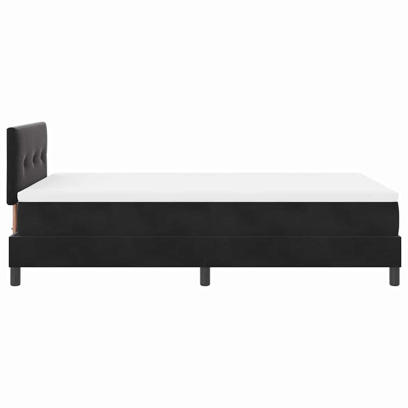 vidaXL Rugós ágy matraccal matracmal Fekete 120 x 190 cm szövet