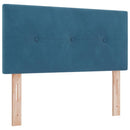 vidaXL Boxrugós ágy fejtámlával Sötét kék 120 x 190 cm Bársony