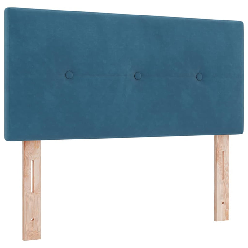 vidaXL Rugós ágy matraccal matracmal Sötétkék 120 x 190 cm szövet