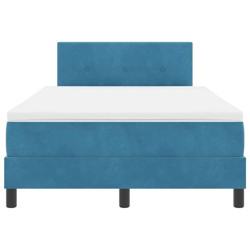 vidaXL Rugós ágy matraccal matracmal Sötétkék 120 x 190 cm szövet