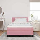 vidaXL Boxrugós ágy fejtámlával Rózsaszín 120 x 190 cm Bársony