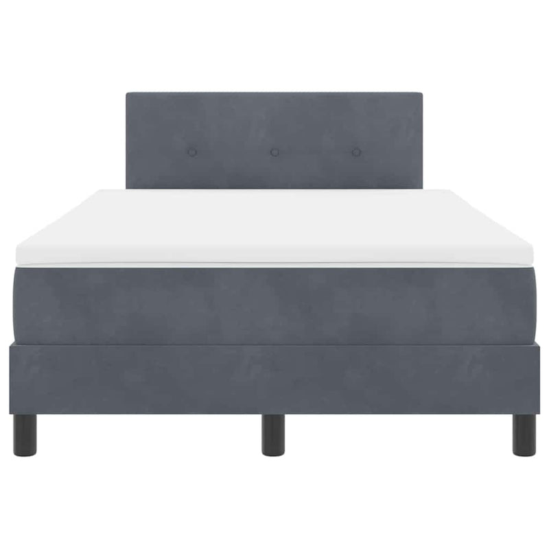 vidaXL Rugós ágy matraccal matracmal Sötétszürke 120 x 200 cm szövet