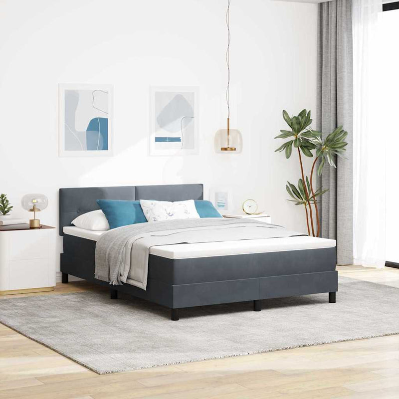 vidaXL Rugós ágy matraccal matracmal Sötétszürke 160 x 200 cm szövet