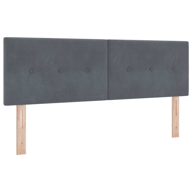 vidaXL Rugós ágy matraccal matracmal Sötétszürke 160 x 200 cm szövet