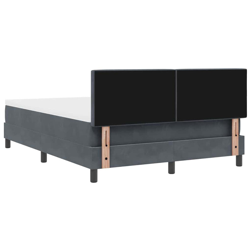 vidaXL Rugós ágy matraccal matracmal Sötétszürke 160 x 200 cm szövet