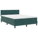 vidaXL Boxrugós ágy matracmal Sötétzöld 160 x 200 cm Bársony