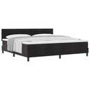 vidaXL Boxrugós ágy fejtámlával Fekete 200 x 200 cm Bársony