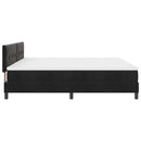 vidaXL Boxrugós ágy fejtámlával Fekete 200 x 200 cm Bársony