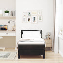vidaXL Boxrugós ágy párnával fejtámlával Fekete 80 x 200 cm Bársony