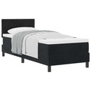 vidaXL Boxrugós ágy párnával fejtámlával Fekete 80 x 200 cm Bársony