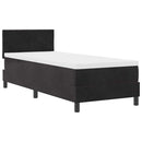 vidaXL Boxrugós ágy párnával fejtámlával Fekete 80 x 200 cm Bársony