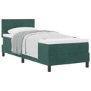 vidaXL Boxrugós ágy fejtámlával Sötétzöld 80 x 200 cm Bársony