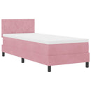 vidaXL Boxrugós ágy fejtámlával Rózsaszín 80 x 200 cm Bársony